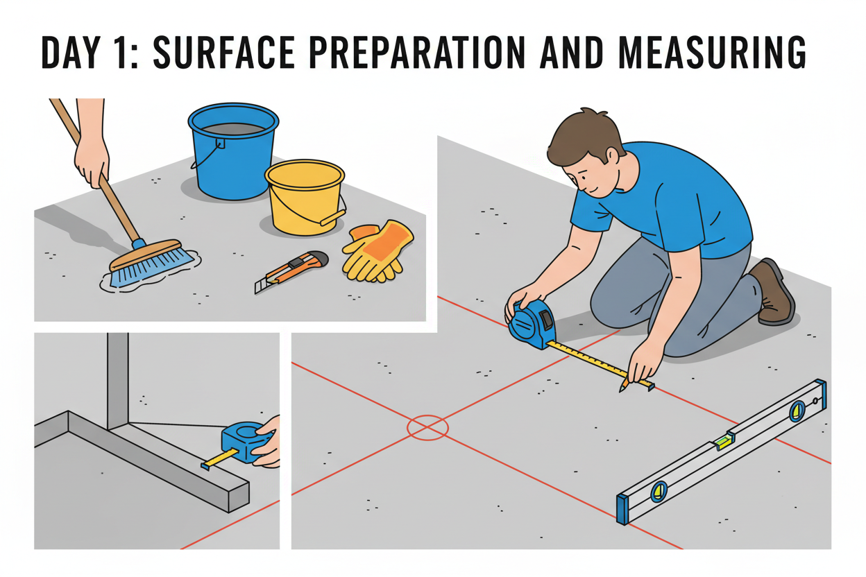 DYI step-by-step 7 day tile placing